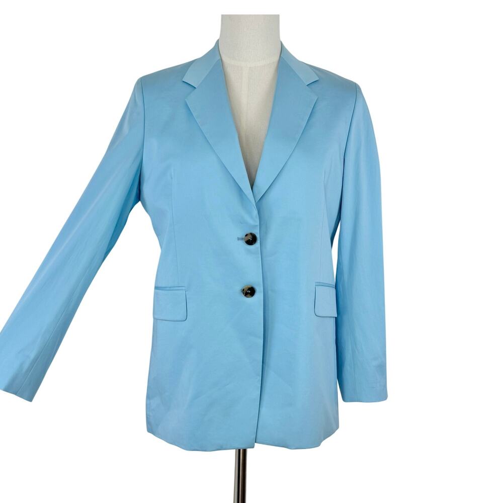 Frame Oversized Blazer Jacket in Sky Blue M NWT Stretch Cotton
